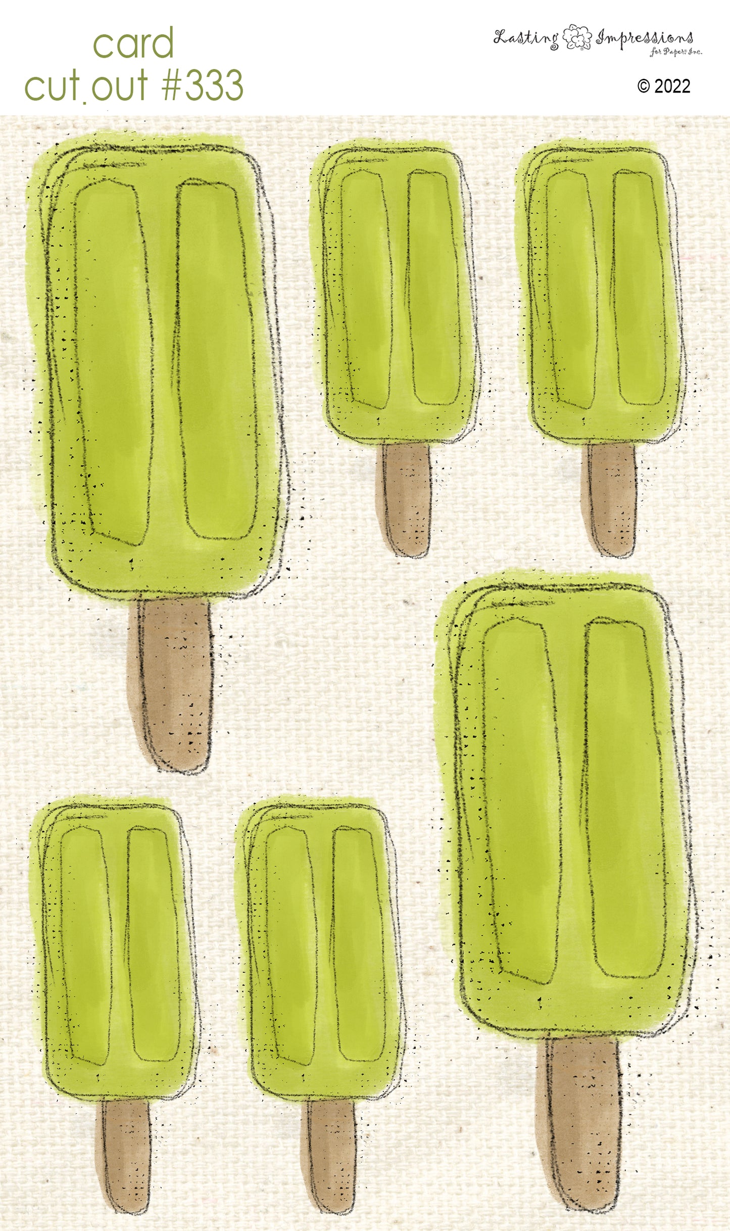 CCO 333 Card Cut Out #333 - Lime Green Popsicle