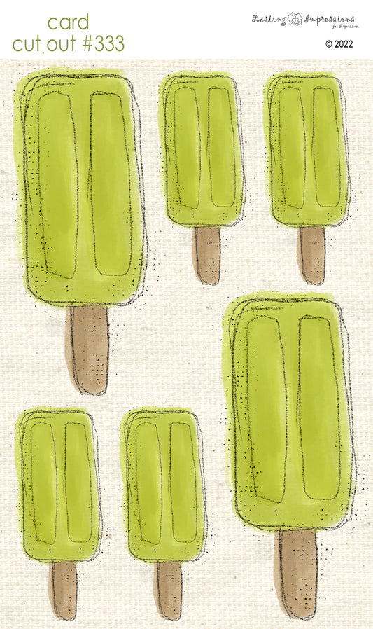 CCO 333 Card Cut Out #333 - Lime Green Popsicle