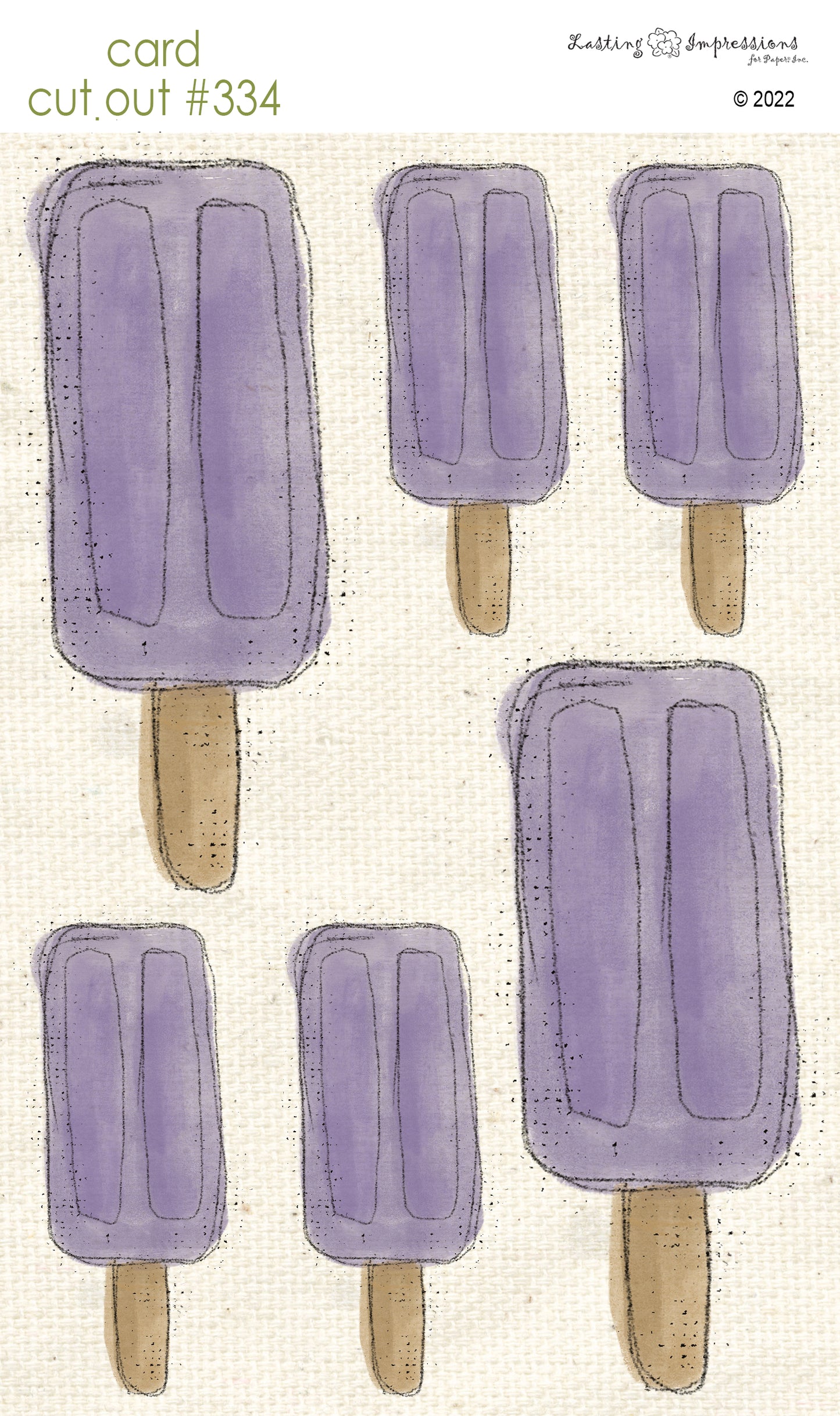 CCO 334 Card Cut Out #334 - Purple Grape Popsicle