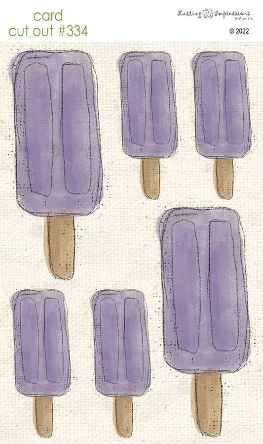 CCO 334 Card Cut Out #334 - Purple Grape Popsicle