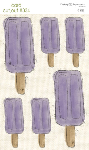 *********CCO 334 Card Cut Out #334 - Purple Grape Popsicle