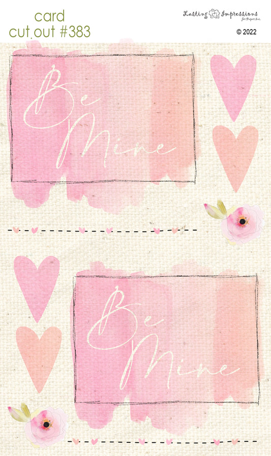 CCO 383  Card Cut Out #383 Be Mine Watercolor