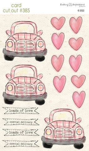 CCO 385  Card Cut Out #385 Pink Plaid Car