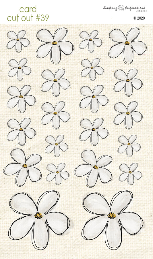 CCO39 - Card Cut Out #39 - Powdered Sugar Flowers