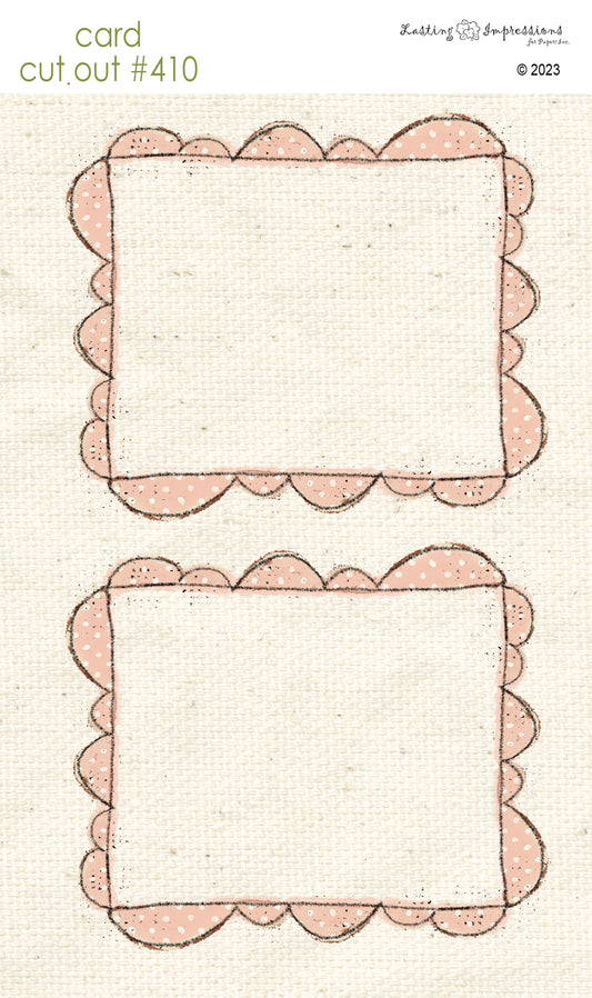 CCO 410 Card Cut Out #410 Pink Geranium Scalloped Frame