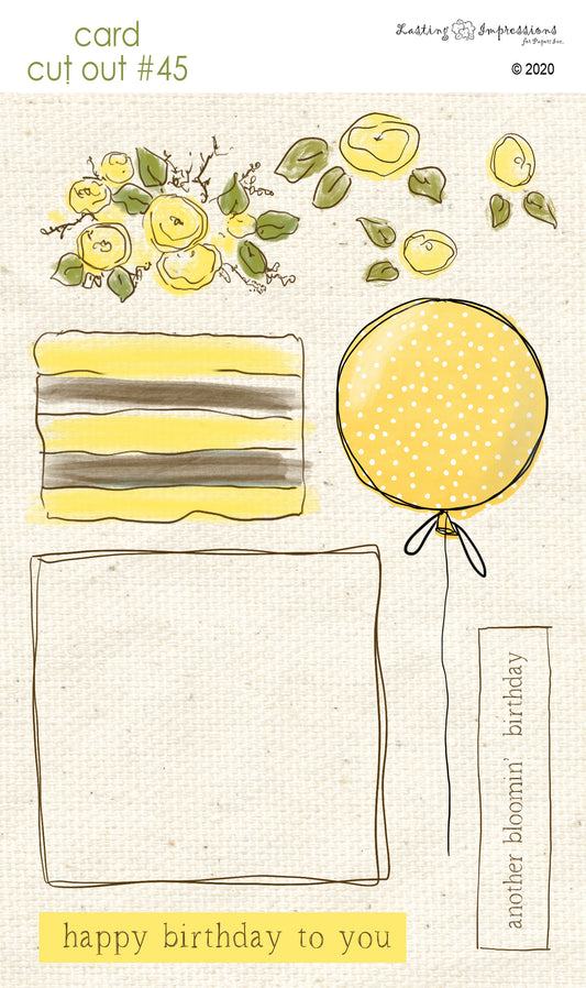 CCO45 - Card Cut Out #45 - Birthday Cake or Present - Daylily