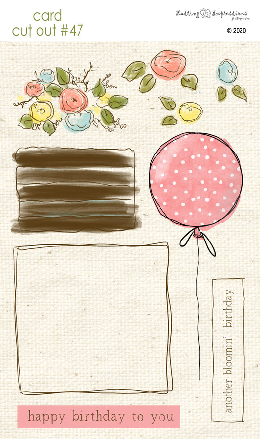 CCO47 - Card Cut Out #47 - Birthday Cake or Present - Multi Colors