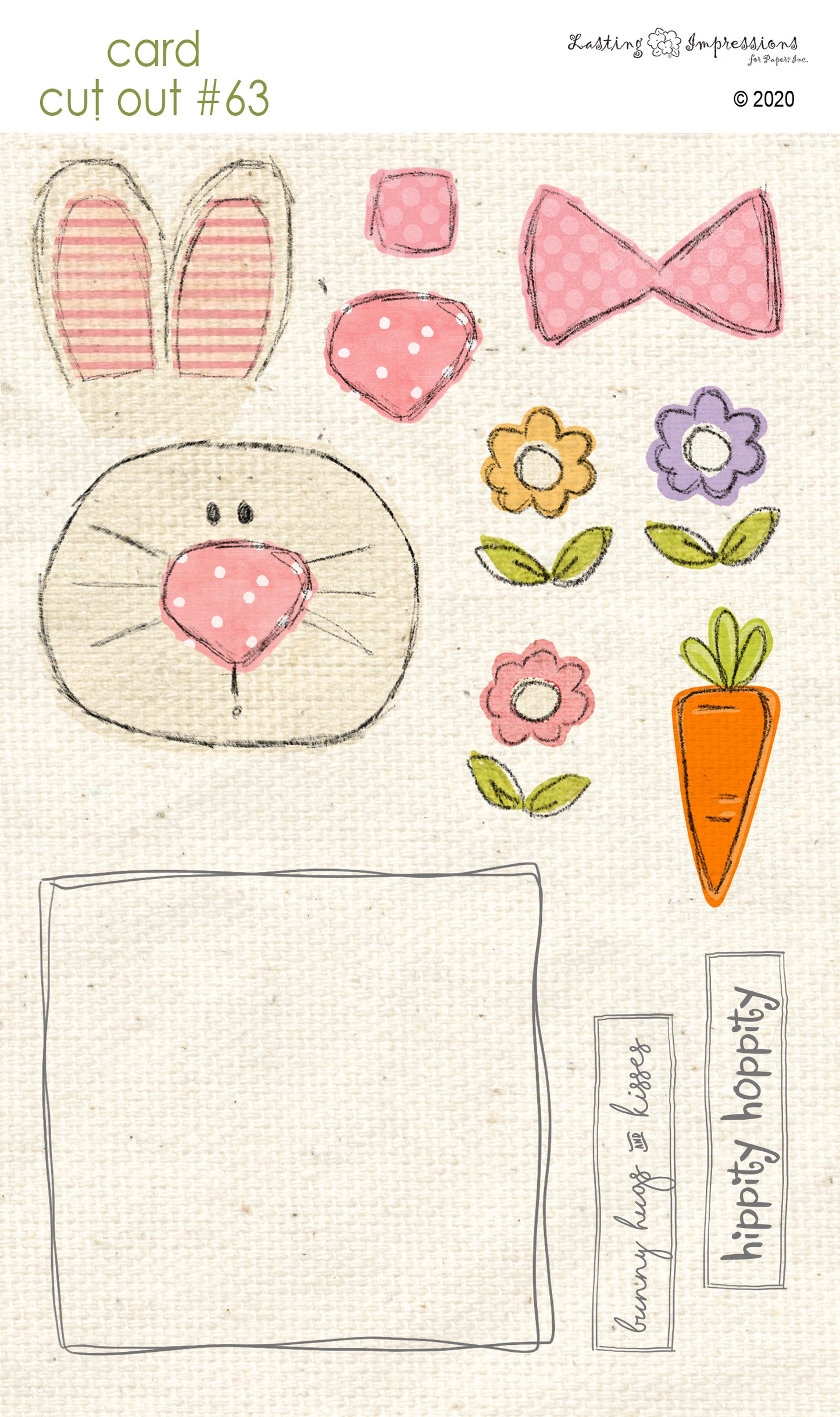 CCO63 - Card Cut Out #63 - Pink Bunny