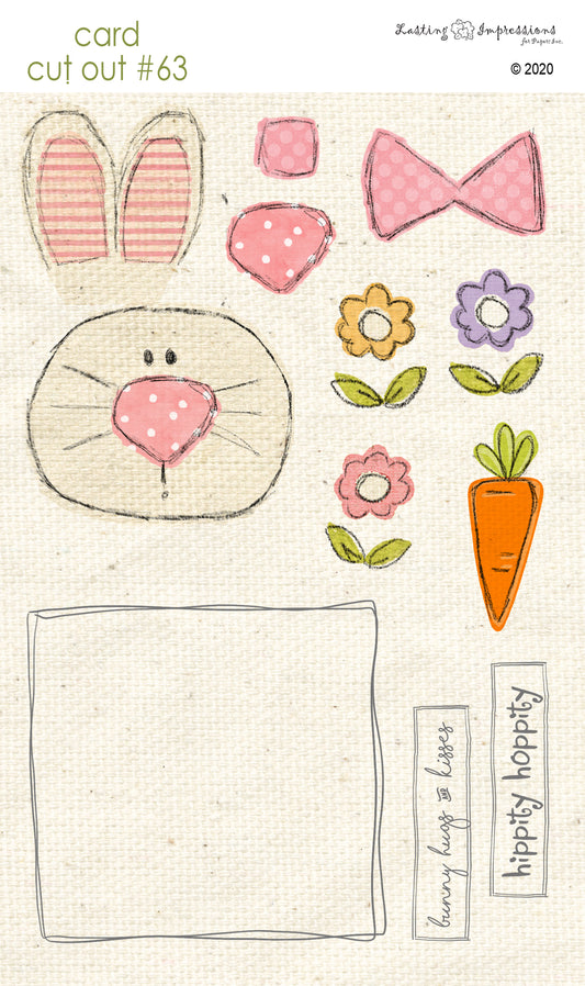 CCO63 - Card Cut Out #63 - Pink Bunny