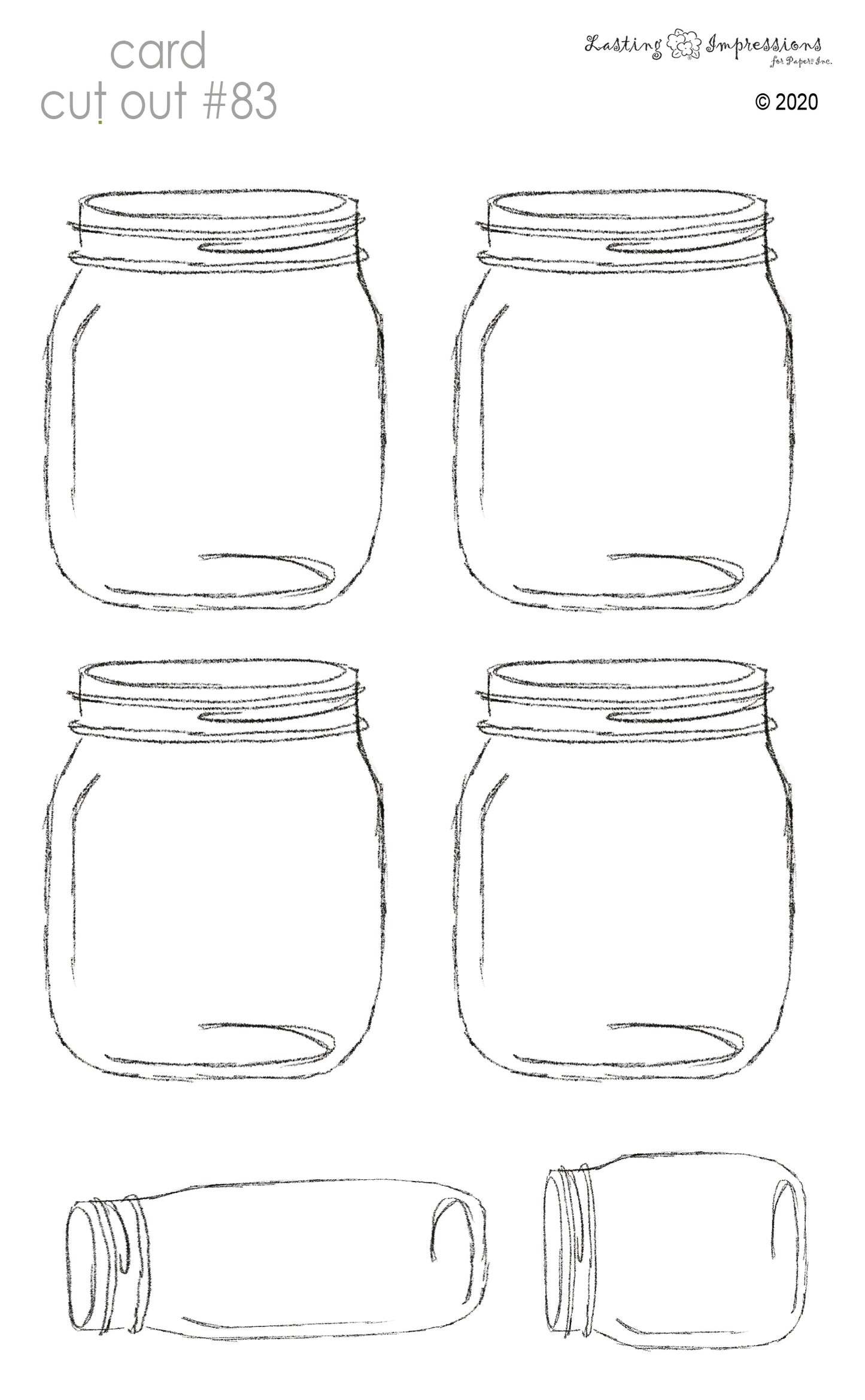 CCO83 - Card Cut Out #83 - Mason Jar/Bottle on Vellum