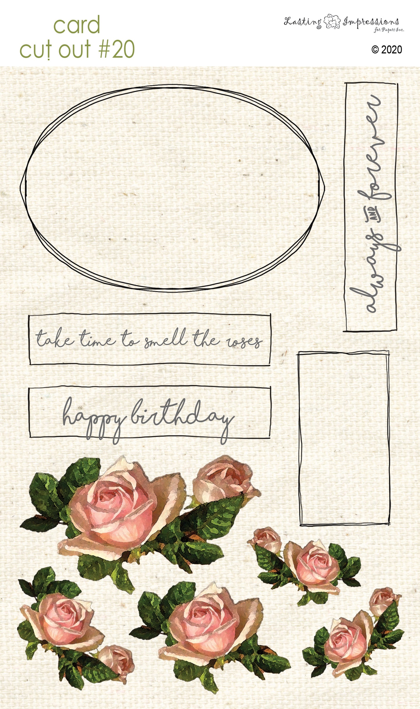 CCO20 - Card Cut Out #20 - Antique Rose