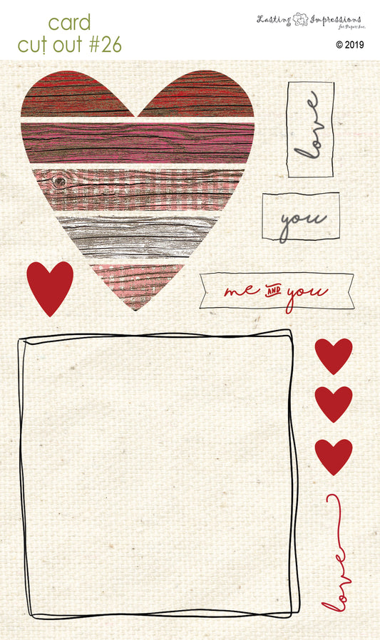 CCO26 - Card Cut Out #26 - Rustic Heart Piecing