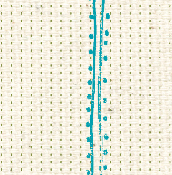 Doodled Stripes Blue Bird