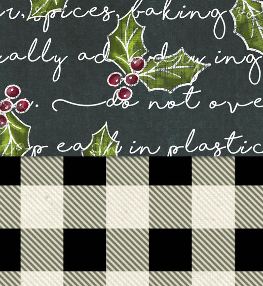 Buffalo Plaid & Holly Days Chalk Art DS Paper