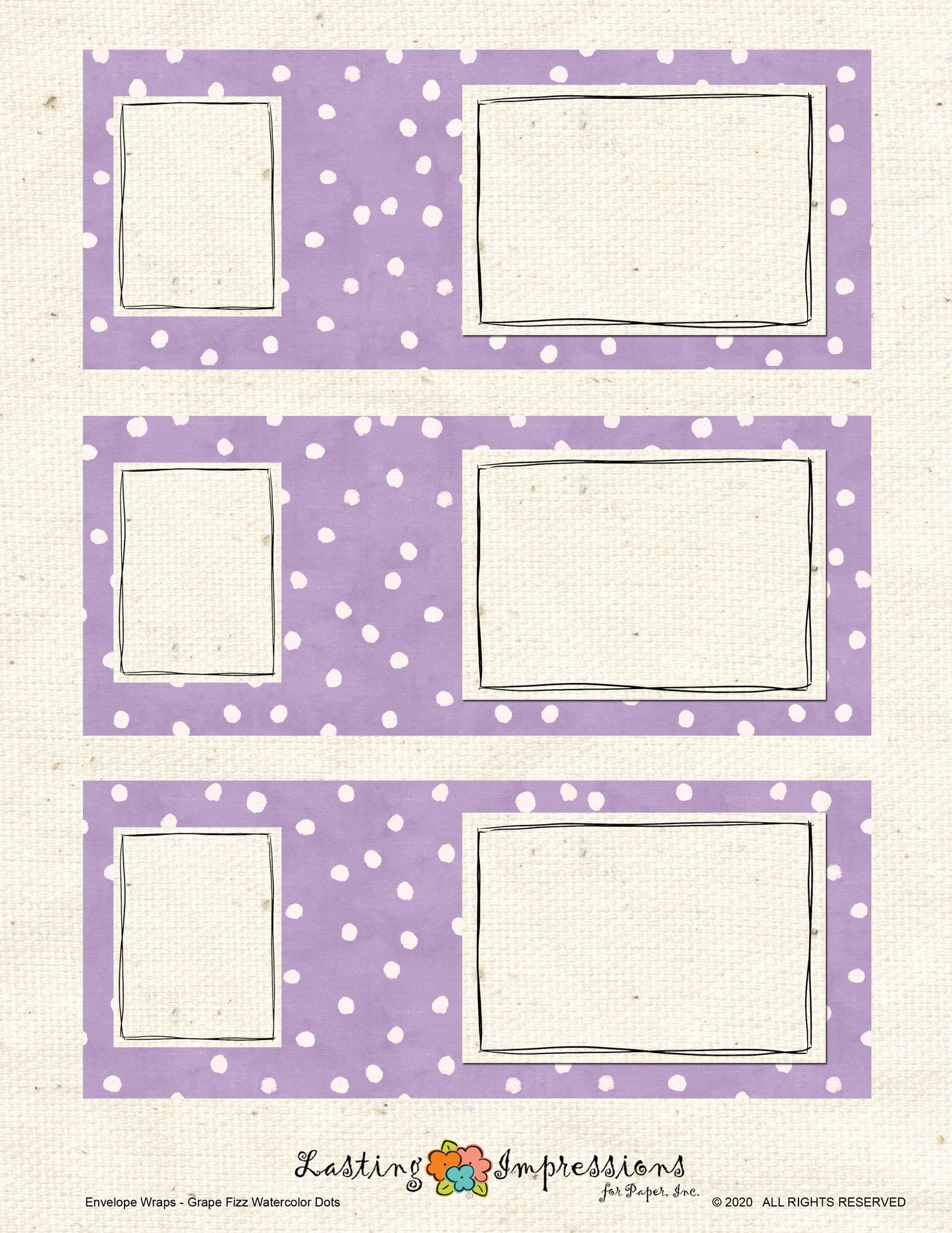 Envelope Wrap - Vintage Lilac Watercolor Dots