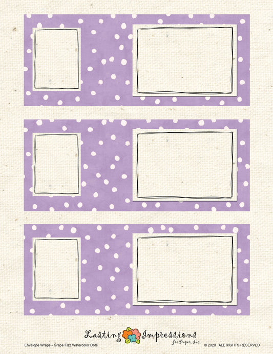 Envelope Wrap - Vintage Lilac Watercolor Dots
