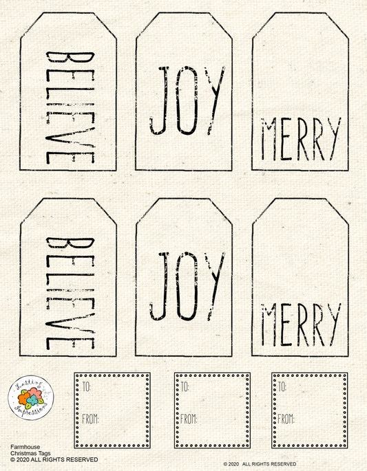 Farmhouse Christmas Tags