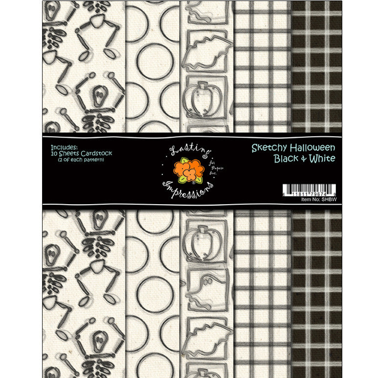 COSHBW8 - Sketchy Halloween Black and White 8 1/2 x 11 Collection Pack