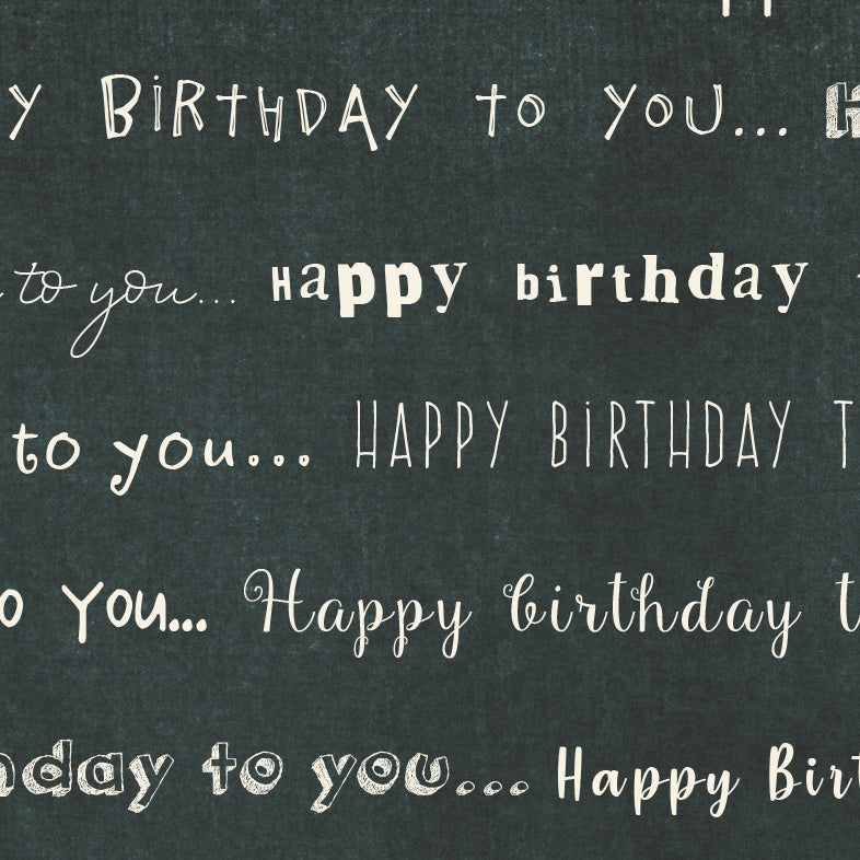 HBC - Happy Birthday Chalkboard Paper 8 1/2 x 11