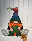 *****St. Patrick's Gnome on Black Canvas