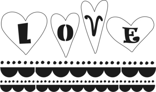 L9736 - LOVE w/ Scalloped Borders