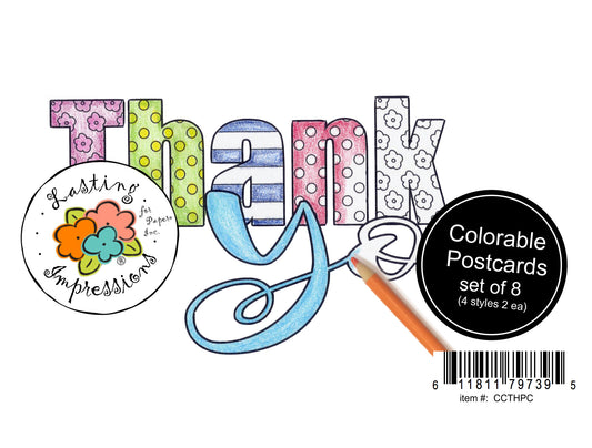 Thank You - Postcards for Coloring
