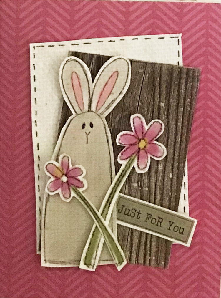 CCO149 Card Cut Out #149 - Bunnies, Carrots and Flowers