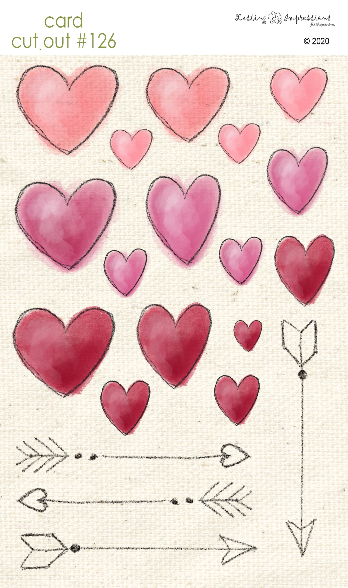 CCO126 - Card Cut Out #126 - Lots of Hearts