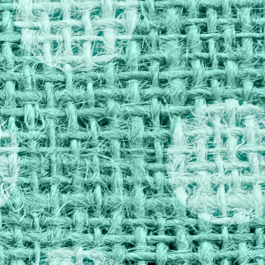 Burlap Polka Dot Sea Foam
