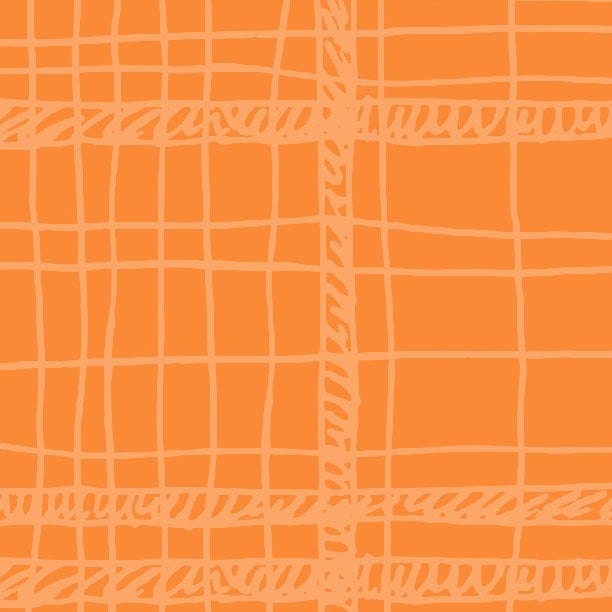 Orange Poppy Messy Plaid Cardstock 37-103