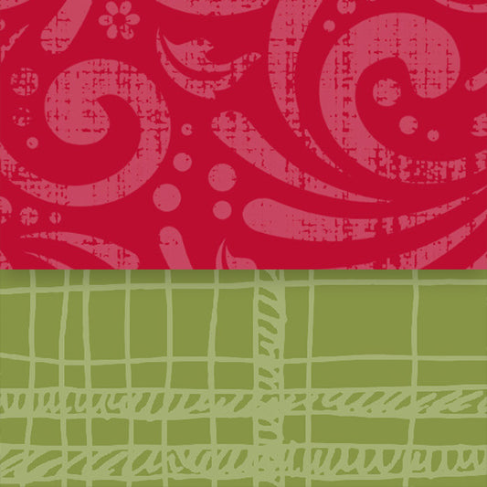 Inch Worm Messy Plaid Red Wagon Flourish Double Sided Cardstock  29-105