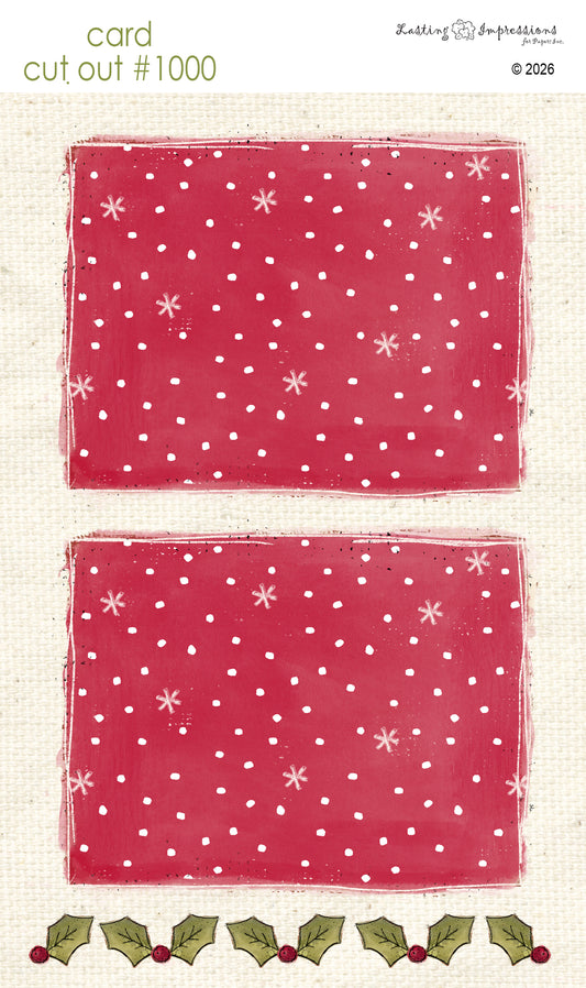CCO 1000 Card Cut Out 1000 Snowy Background Red Wagon