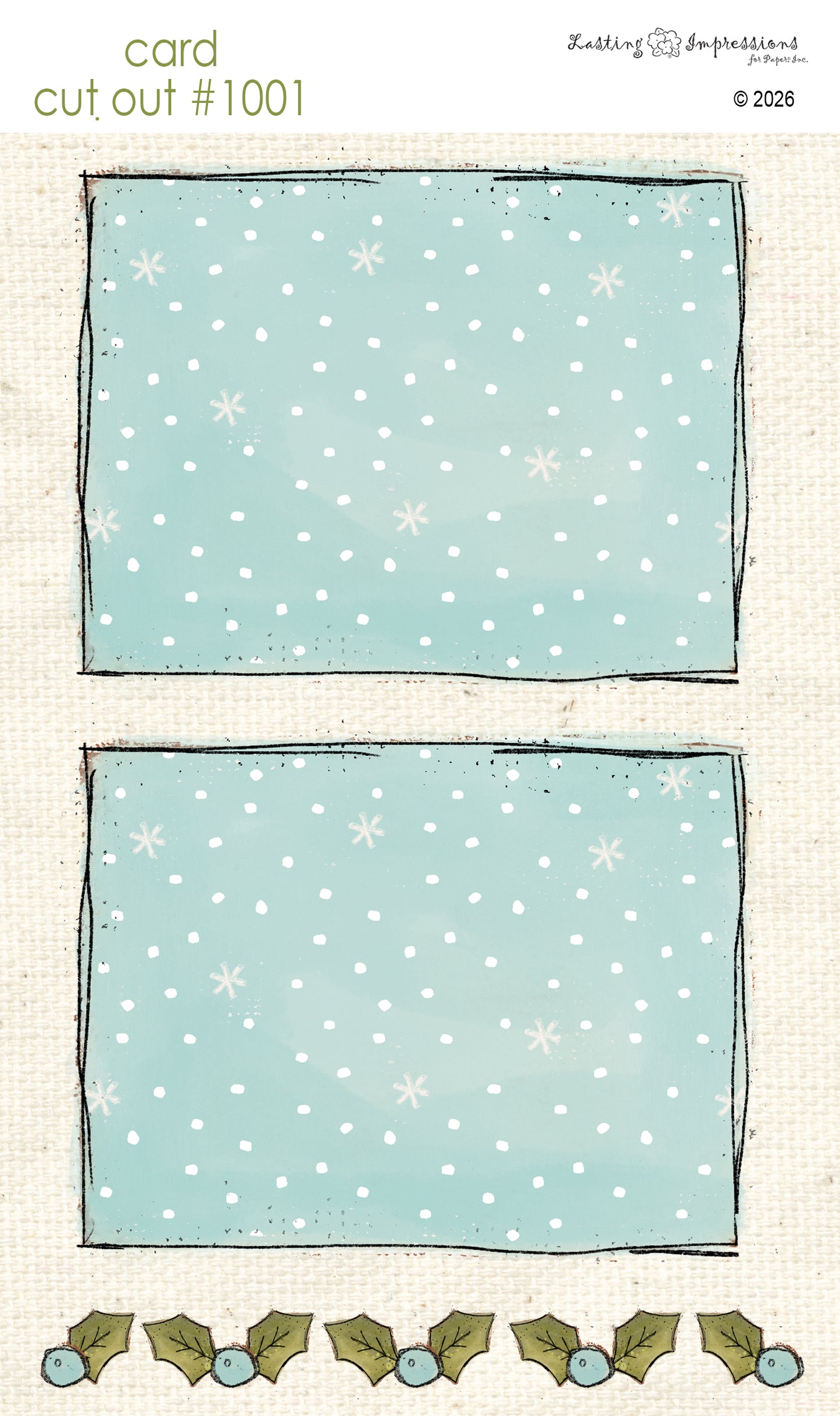 CCO 1001 Card Cut Out 1001 Snowy Background Sea Foam