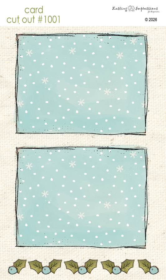 CCO 1001 Card Cut Out 1001 Snowy Background Sea Foam