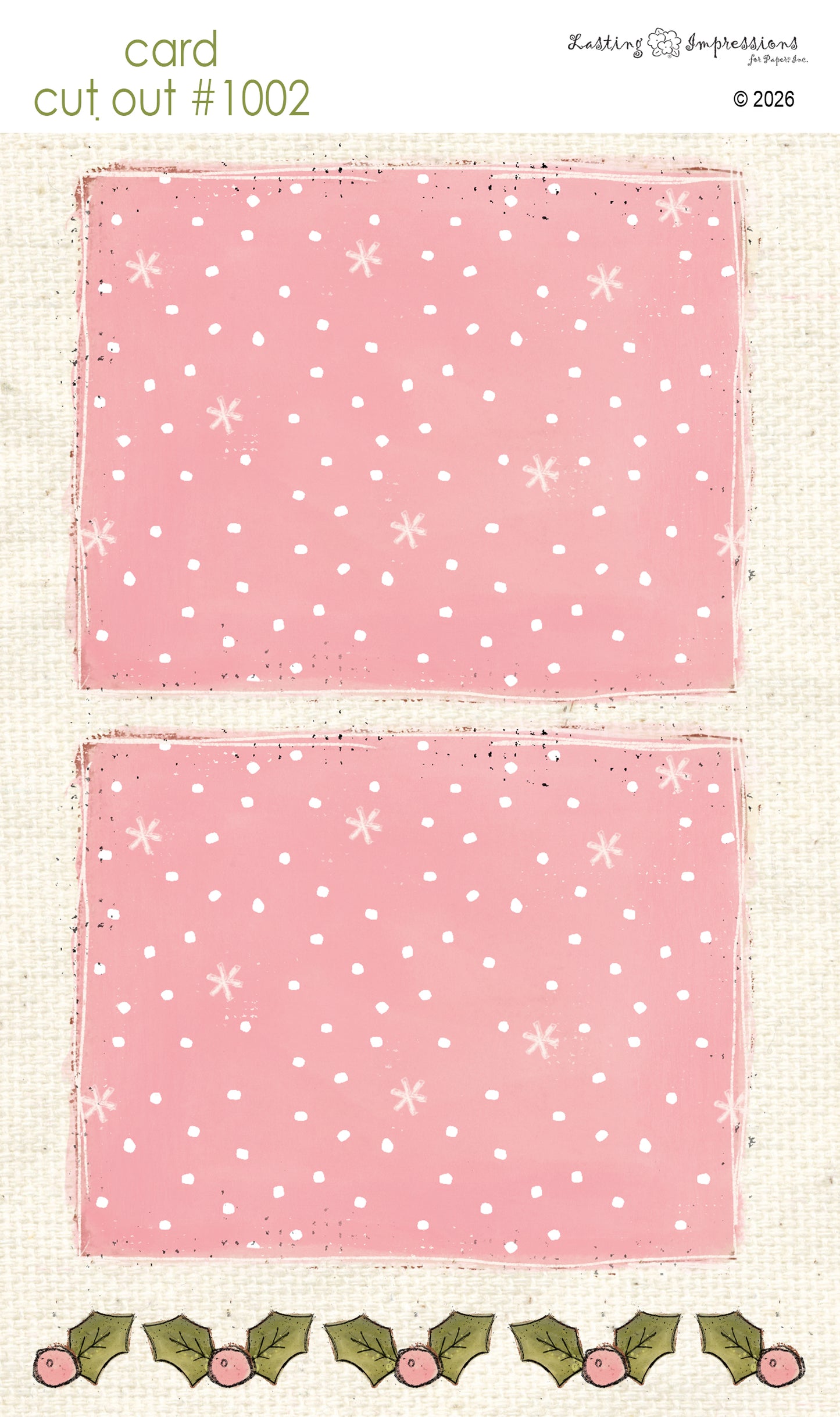 CCO 1002 Card Cut Out 1002 Snowy Background Pink Geranium
