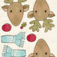 CCO 1013 Card Cut Out 1013 Rudolph with Sea Foam Scarf