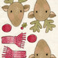 CCO 1014 Card Cut Out 1014 Rudolph with Red Wagon Scarf