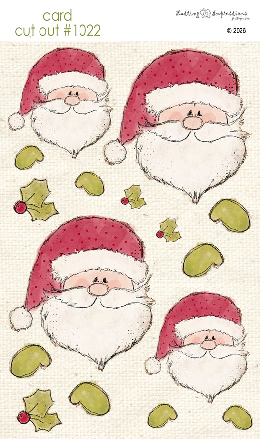 CCO 1022 Card Cut Out 1022 Santa Face with Mittens