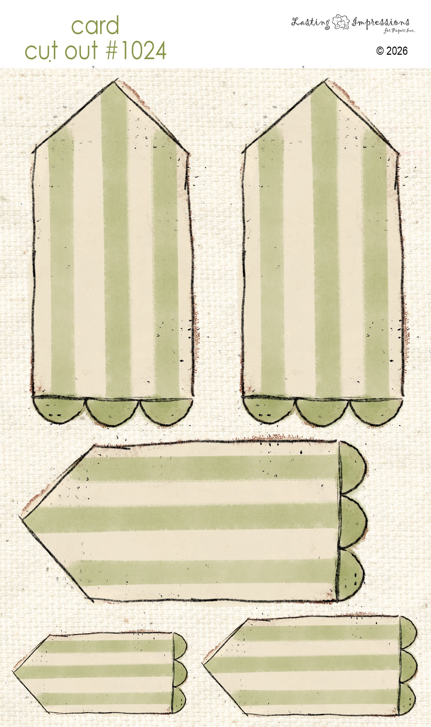 CCO 1024 Card Cut Out 1024 Inch Worm Scalloped Tag
