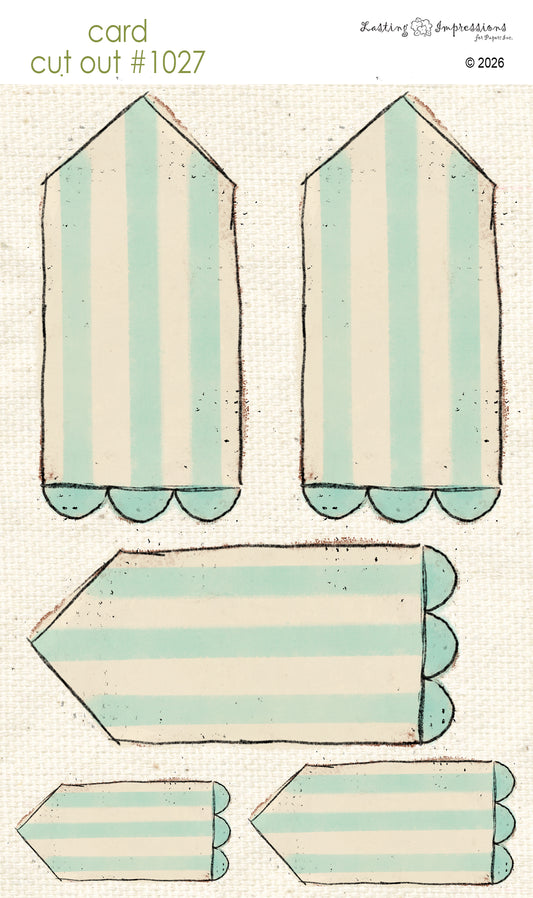 CCO 1027 Card Cut Out 1027 Sea Foam Scalloped Tag