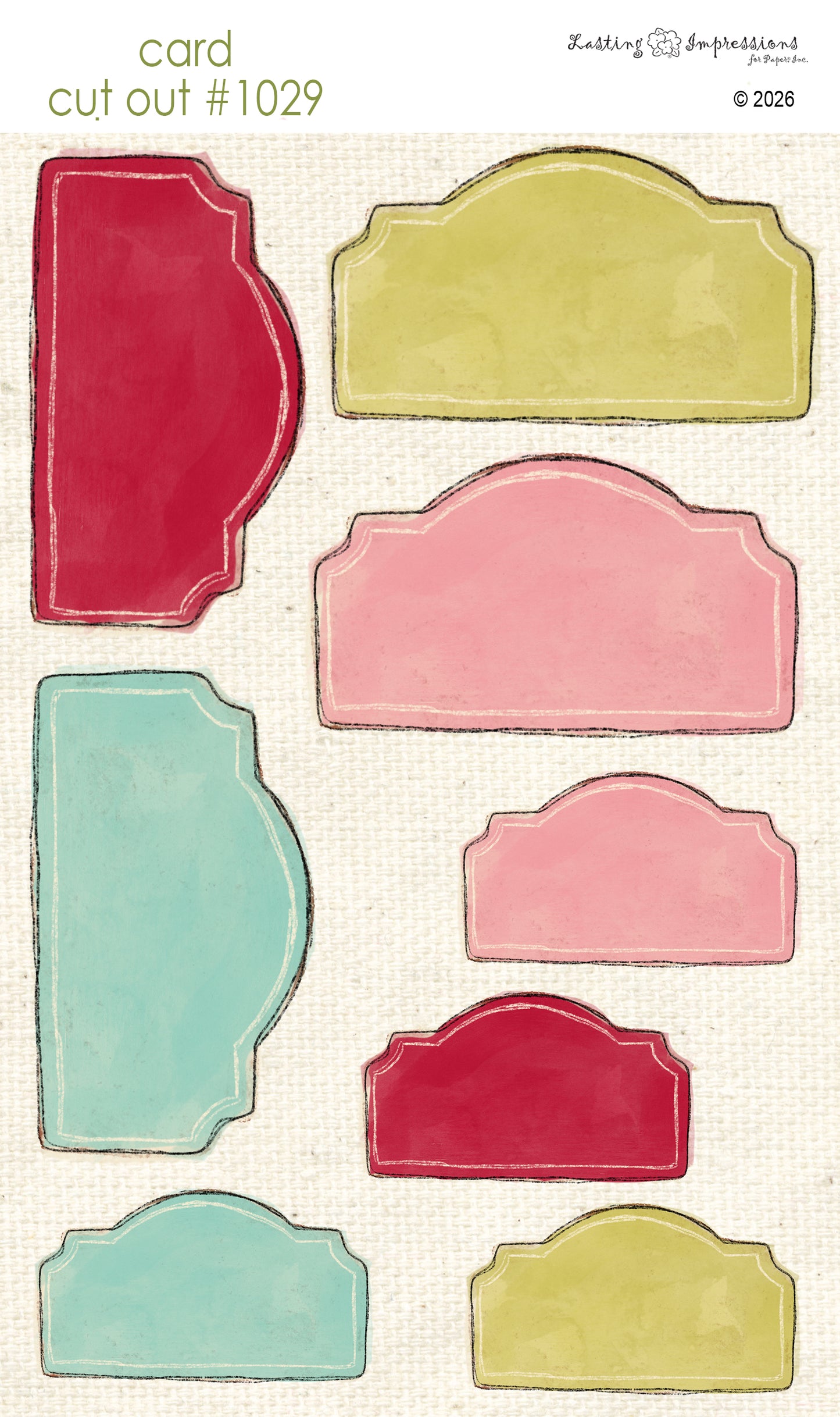 CCO 1029 Card Cut Out 1029 Blank Tabs
