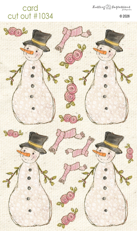 CCO 1034 Card Cut Out 1034 Rosie Snowman