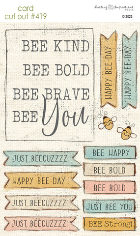 CCO 419 Card Cut Out #419 Bee Sentiments
