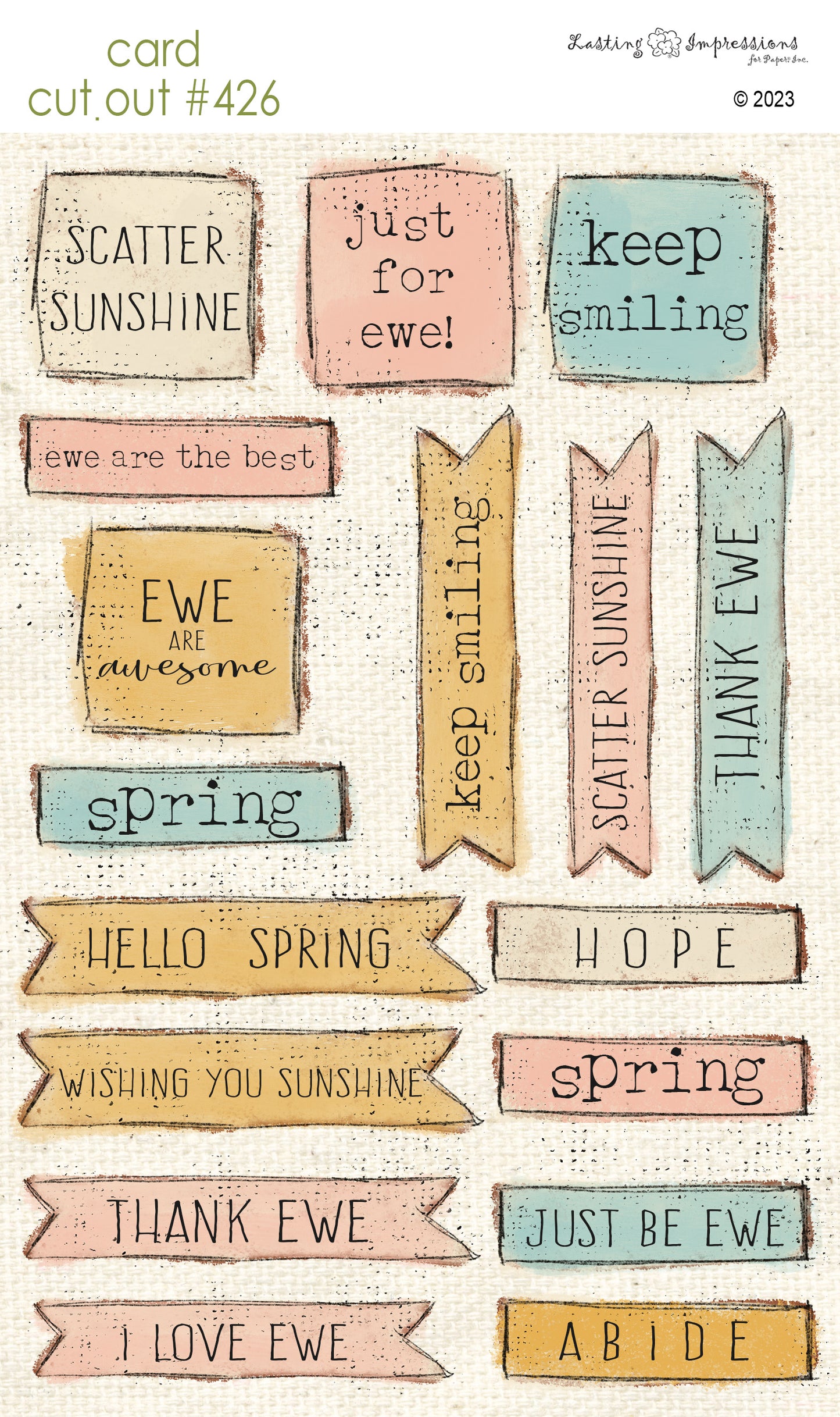 CCO 426 Card Cut Out #426 Spring Sentiments