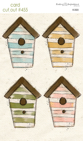 CCO 455 Card Cut Out #455 Striped Birdhouses - Large