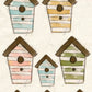 CCO 456 Card Cut Out #456 Striped Birdhouses - Small