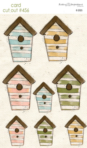 CCO 456 Card Cut Out #456 Striped Birdhouses - Small
