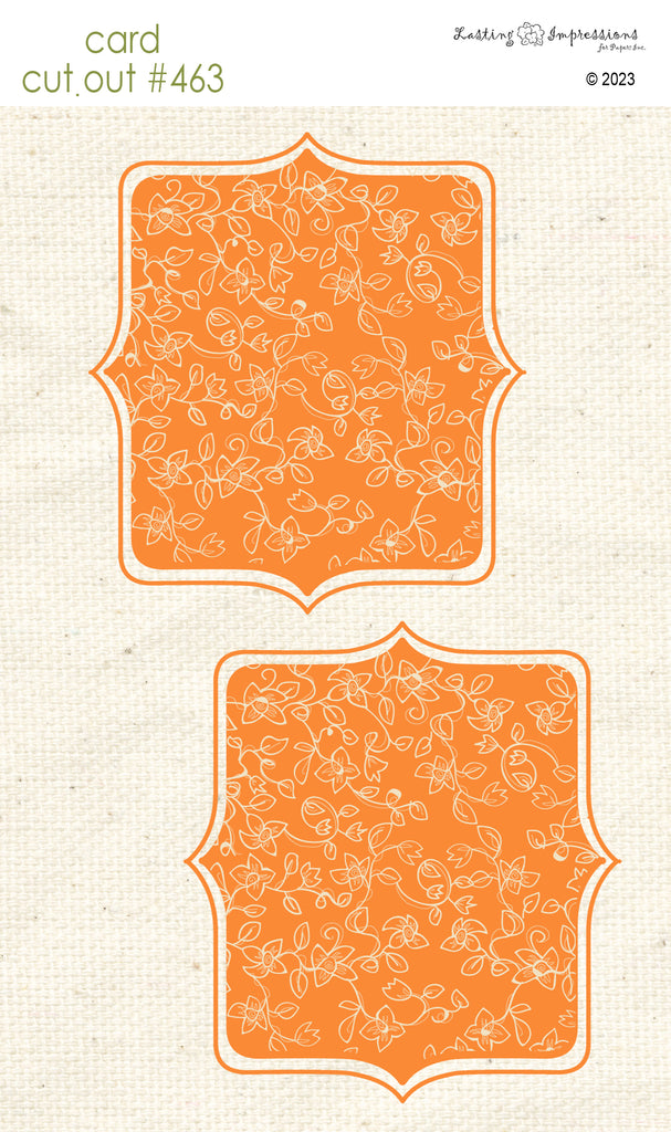 CCO 463 Card Cut Out #463 Orange Poppy Vine Shape