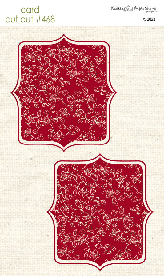 CCO 468 Card Cut Out #468 Red Wagon Vine Shape