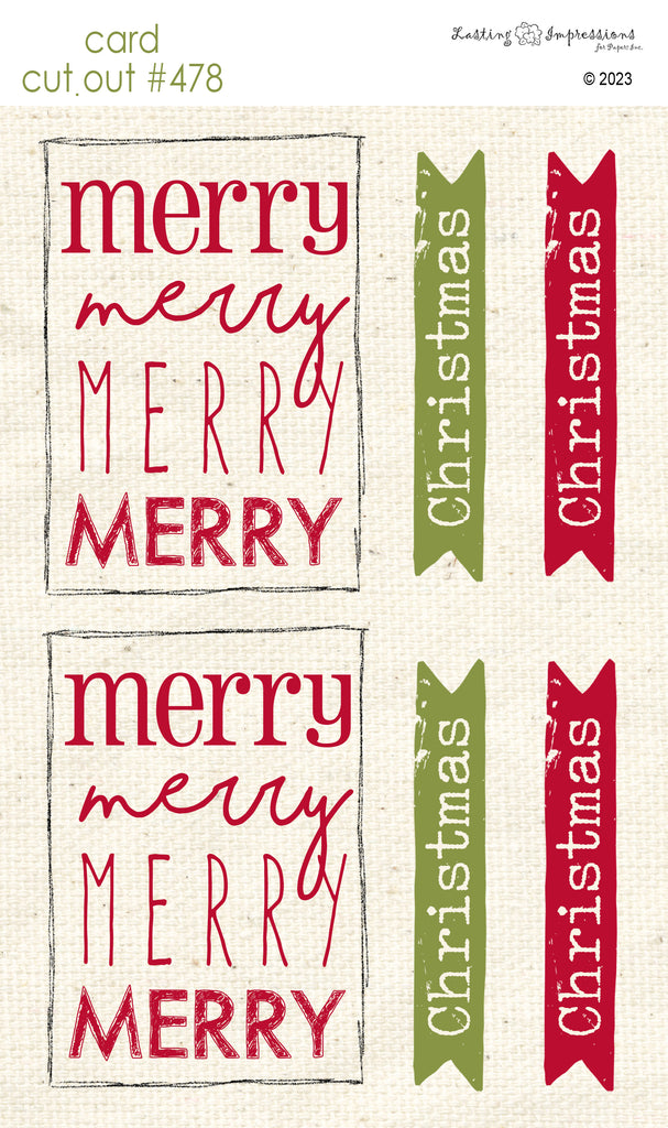CCO 478 Card Cut Out #478 Merry Merry Merry Christmas